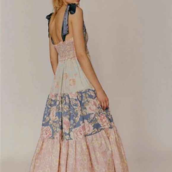 Free People Floral Maxi Dress in Pink and Blue - Picture 2 of 3
